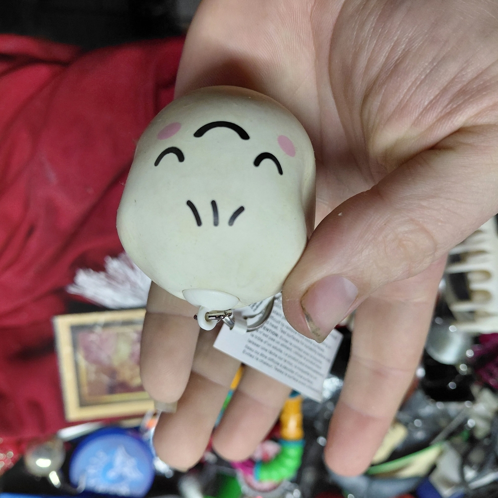 adidas Cream Silicone Keychain with Pink Blush